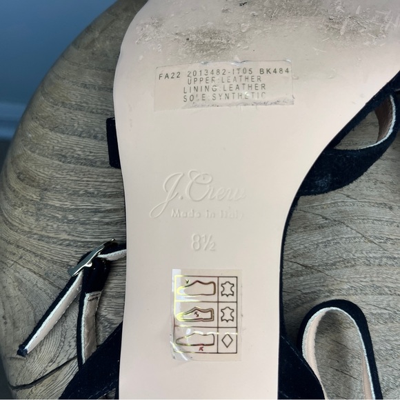 J. Crew Violetta Kitten-Heel Criscross Sandal Black Size 8.5 - Picture 9 of 9